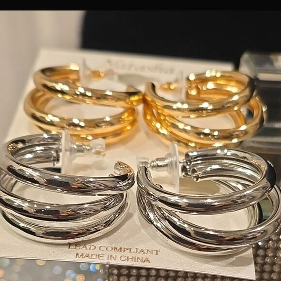 Natasha Couture 3-Layer Dangle Earring Set - Picture 5 of 7